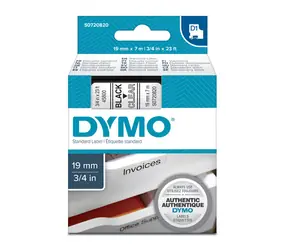Dymo originální páska do tiskárny štítků 19mm x 7m (průhledný podklad) / černý tisk / D1 