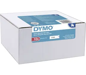 Dymo originální páska do tiskárny štítků 12mm x 7m (bílý podklad) / černý tisk / D1 / 10ks