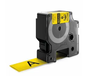 Dymo originální páska do tiskárny štítků 24mm x 1.5m (žlutý podklad) / černý tisk / RHINO plochá smršťovací bužírka / D1