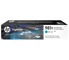 HP originální inkoustová náplň 981Y modrá / pro HP PageWide Enterprise Color 556dn & 556xh / 185ml