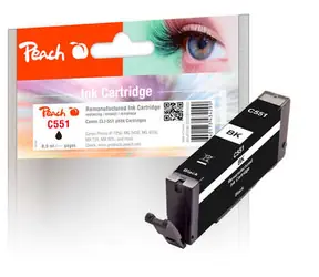 Peach CLI-551BK alternativní cartridge černá / Pixma MG5450 / 8.5ml