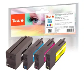 Peach 950 alternativní cartridge Multi-Pack-Plus / HP OFFICEJET 8100 8600 / 1x46 ml & 3x14ml