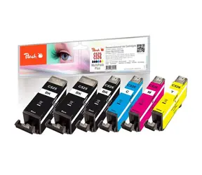 Peach CLI-526 alternativní cartridge MultiPack Plus / Pixma iP4850 / 2xbk & pbk & c m y
