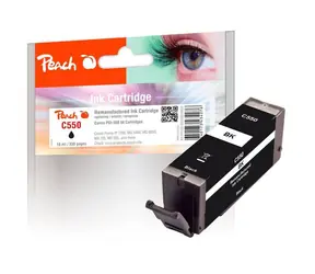 Peach PGI-550 PGBK kompatibilní cartridge černá / 13 ml
