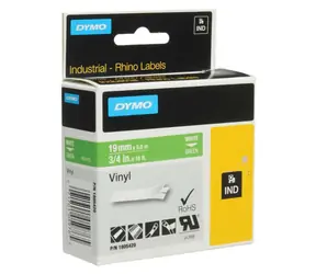 Dymo originální páska do tiskárny štítků 19mm x 5.5m (zelený podklad) / bílý tisk / D1 / vinyl