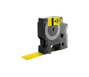Dymo originální páska do tiskárny štítků 6mm x 1.5m (žlutý podklad) / černý tisk / RHINO