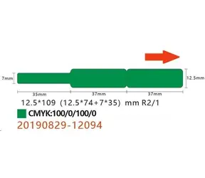 Niimbot štítky na kabely 12.5 x 74+35 pro D11 a D110 zelená / 65ks 