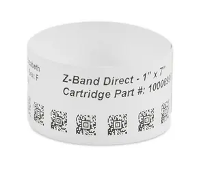 Zebra Paediatric Wristband White 25.4 x 177.8mm / PP / DT / Z-Band UltraSoft / Adhesive closure / 250/roll / 6/box 