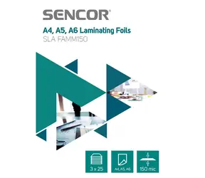 SENCOR SLA FAMM150 Laminovací fólie A4&A5&A6/150mic (3x25ks)
