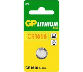 GP CR1616, knoflíková lithiová baterie kompatibilní s CR1616