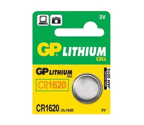 GP CR1620, knoflíková lithiová baterie kompatibilní s CR1620