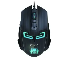 Crono CM647 černá / Herní optická myš / 1600DPI / USB / modré LED podsvícení