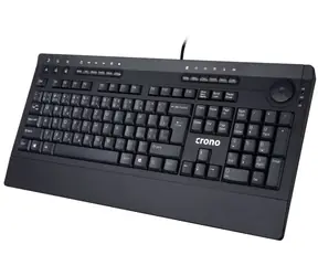 Crono CK2111 černá / Multimediální klávesnice / USB / CZ + SK layout 