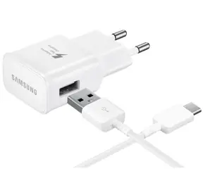 SAMSUNG nabíječka 15W USB-C bílá/ 2A / fast charge / rychlé nabíjení / bulk