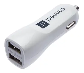 CONNECT IT PREMIUM nabíječka do auta 2xUSB 3.1A+1A bílá