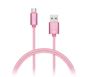 CONNECT IT Wirez Premium Metallic micro USB - USB růžovo-zlatá / 1m