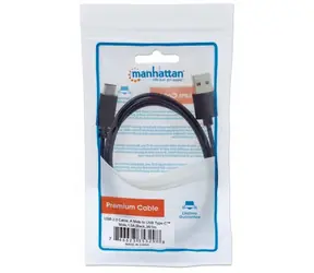 Manhattan Kabel USB 2.0 A - USB 3.1 C / M/M černý / 1m