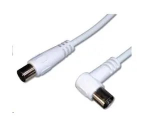 PremiumCord TV kabel M - F konektor 90°  2m / 75 Ohm 