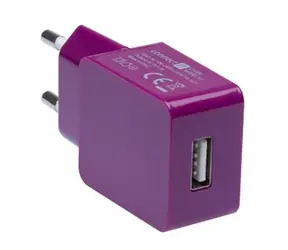 CONNECT IT COLORZ nabíjecí adaptér 1xUSB 1A fialová