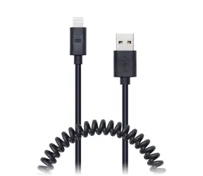 CONNECT IT Wirez Apple Lightning - USB spirálový flexibilní kabel 1.2 m černá