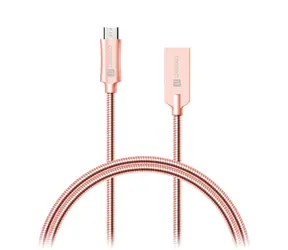 CONNECT IT Wirez Steel Knight Micro USB - USB 1m metallic růžovo-zlatá