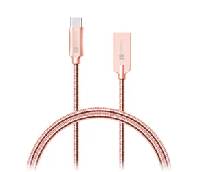 CONNECT IT Wirez Steel Knight USB-C (Type C) - USB-A 1m metallic růžovo-zlatá