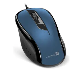 CONNECT IT CMO-1200 modrá / Optická myš / 1000DPI / 3 tlačítka / USB / 1.8m