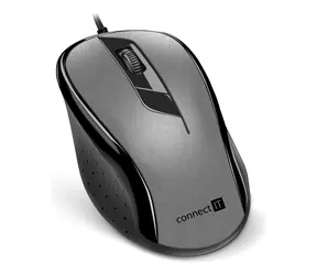 CONNECT IT CMO-1200 šedá / Optická myš / 1000DPI / 3 tlačítka / USB / 1.8m