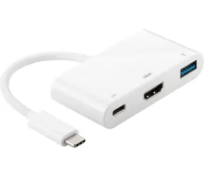 MicroConnect USB-C to USB3.0+HDMI+USB 3.1-C adaptér bílá