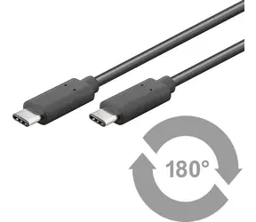 MicroConnect USB3.1 Type C (M) - Type C (M) 0.5m černá