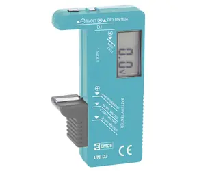 EMOS LCD tester baterií UNI D3  / AA / AAA / C / D / 9V a knoflíkové / LCD displej