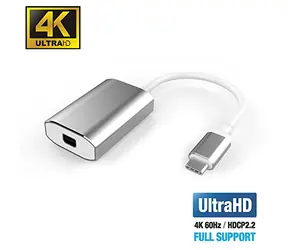 PremiumCord Převodník USB 3.1 (USB-C) na mini DisplayPort / rozlišení 4K / 2K@60Hz / stříbrná 