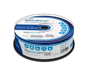 MediaRange BD-R BLU-RAY 50GB 6x Dual Layer spindl 25ks - Inkjet Printable