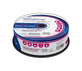 MediaRange CD-R 700MB 52x Waterguard Photo spindl 25ks / Inkjet Printable