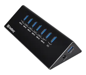 Sandberg USB 3.0 HUB / porty 6+1 / černý