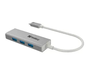 Sandberg USB-C HUB / 3x USB 3.0 / stříbrný
