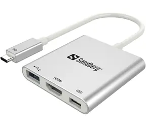 Sandberg Mini USB-C HUB / HDMI+USB / stříbrný