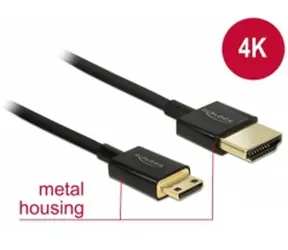 Delock Kabel High Speed HDMI s Ethernetem - HDMI-A samec > HDMI Mini-C samec 3D 4K 2 m