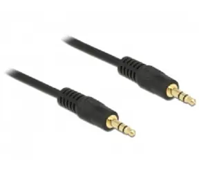 DeLock kabel Stereo Jack 3.5 mm 3 pin samec > samec / 3pin / 0.5m / černý