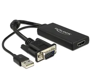 Delock Adaptér VGA > HDMI s audio / černá