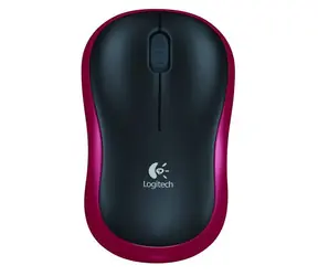 Logitech myš Wireless Mouse M185 / optická / 3 tlačítka / červená-černá