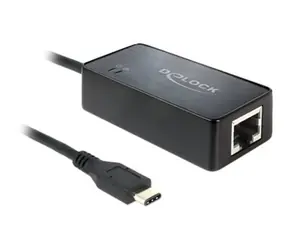 Delock adaptér SuperSpeed USB (USB 3.1, Gen 1) s USB Type-C samec > Gigabit LAN 10-100-1000 Mb-s