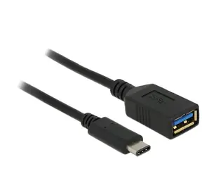 DeLock adaptér SuperSpeed USB (USB 3.1, Gen 1) USB Type-C samec > USB Type A samice / 15 cm / černý