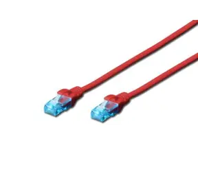 DIGITUS Ecoline Patch Cable červený 1m / UTP / CAT 5e / AWG 26:7 