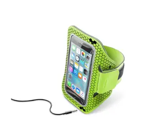 CellularLine Sportovní neoprénové pouzdro ARMBAND RUNNING / pro smartphony do velikosti 5.2" / limetková