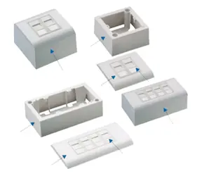 DATACOM Modulová datová zásuvka STP CAT5E / 4xRJ45 / na i pod omítku