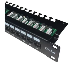 DATACOM Patch panel 24p. / CAT6 / UTP / 3x8p / LSA / 1U / horní zářez