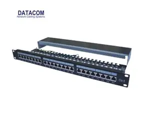 DATACOM Patch panel 24p. CAT6 / 1U / 3x8 / LSA / STP / 19" / černý s vyvázáním