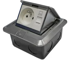 DATACOM Zásuvka podlahová / 1xRJ45 / CAT5E+230V