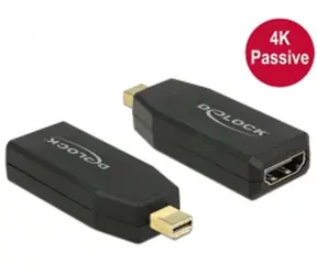 Delock adaptér mini Displayport 1.2 samec > HDMI samice 4K pasivní / černý